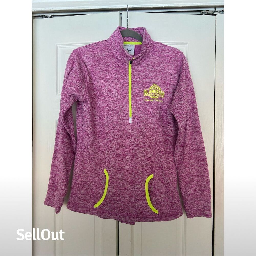 J. America Women's Magenta Quarter-Zip Fleece Pullover Size M